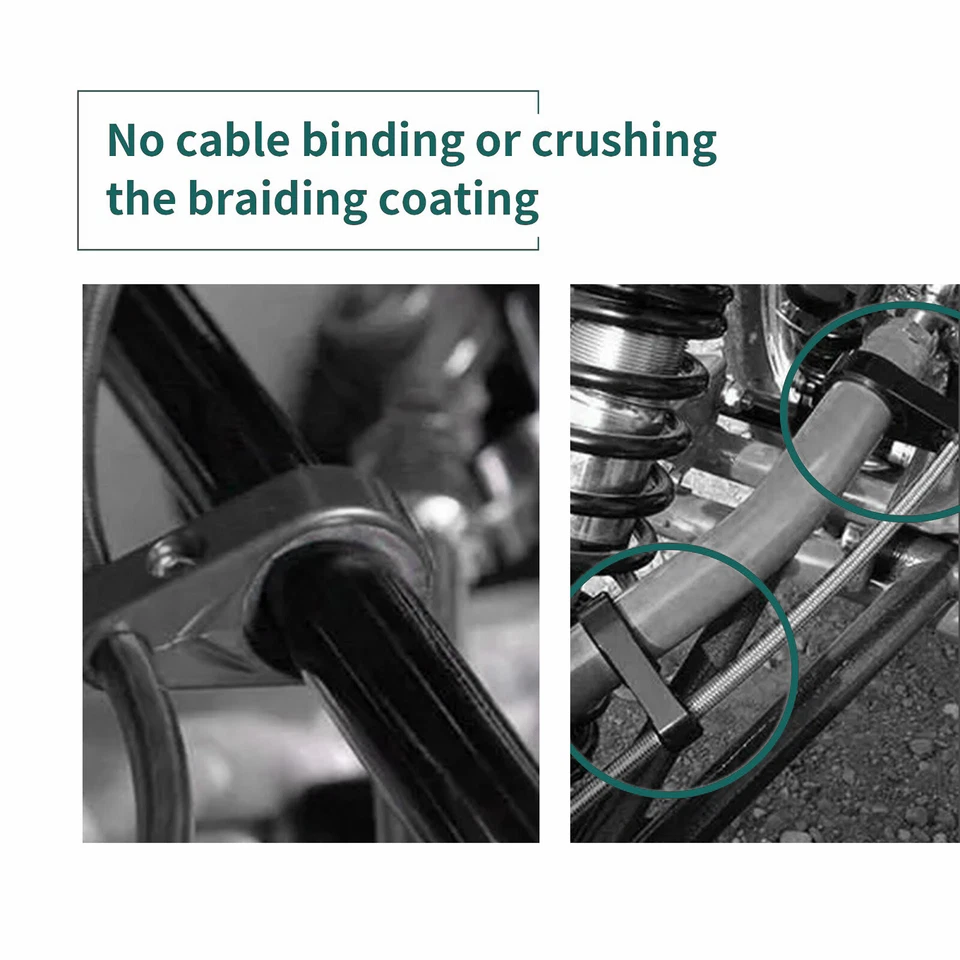 Abrazadera de línea de freno de cable de acelerador de embrague para manillar cromado Harley Yamaha 1 1/2" Foto 2 de 4