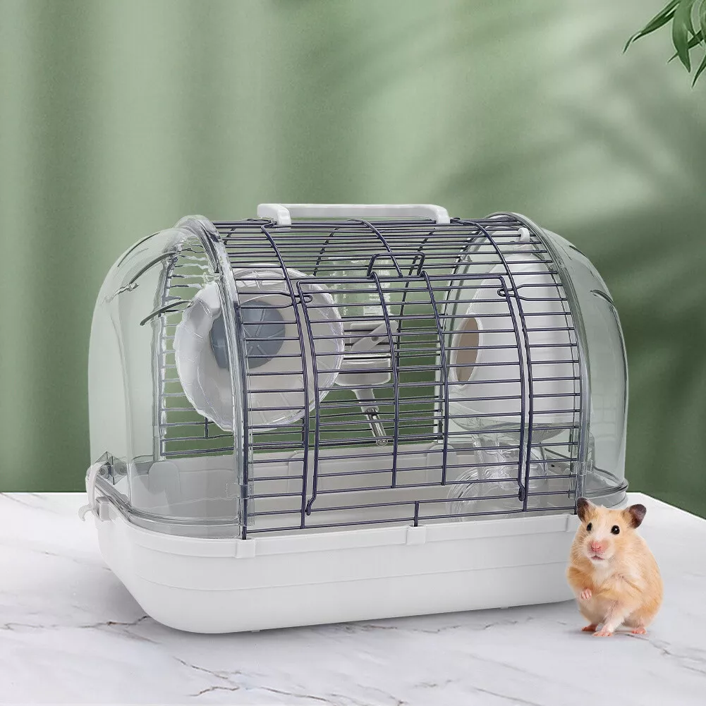 Clear Hamster Cage Travel Transport Carrier Pet Dwarf Hamster Gerbil Carry Box