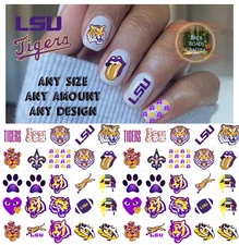 LSU Tigers Waterslide Nail Decals Set Of 50 Instructions & Bonus