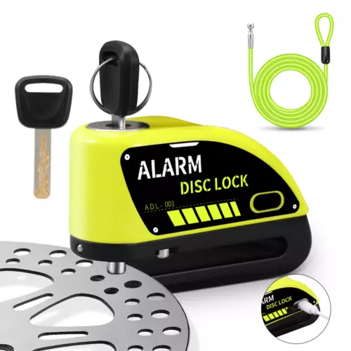 Motorcycle Lock Rechargeable Alarm Disc Brake Locks Anti-Theft with 1.8M Cable