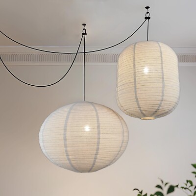 2PCS hanging lamp shade Oval Cylinder Linen Pendant Light Shade 20