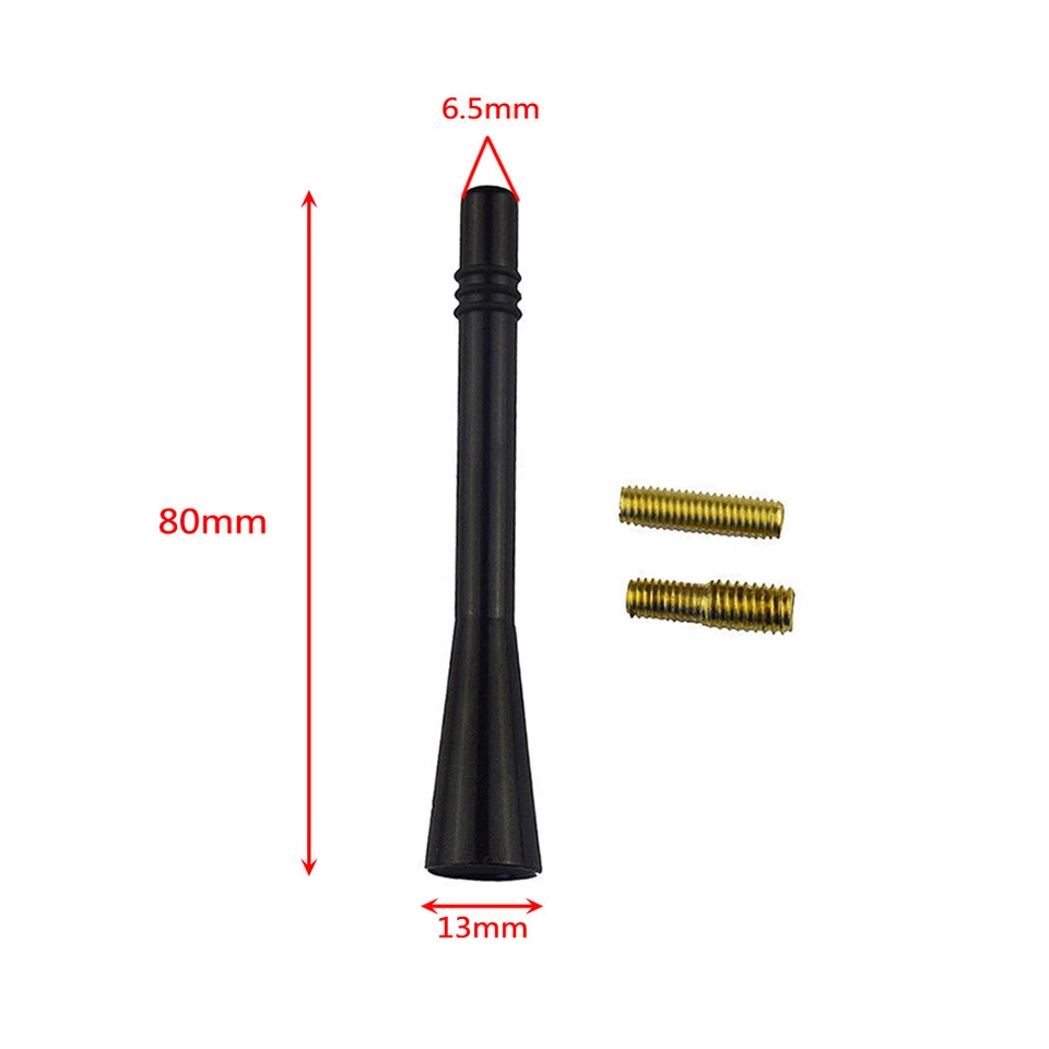 1x Car Short Stubby Antenna Aerial AM FM Radio Mast 2 Screw Adapter Accessories - Image 4 of 4