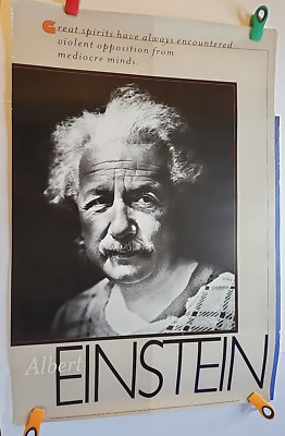 Vtg Albert Einstein at the Hebrew University of Jerusalem Poster 24''x36''