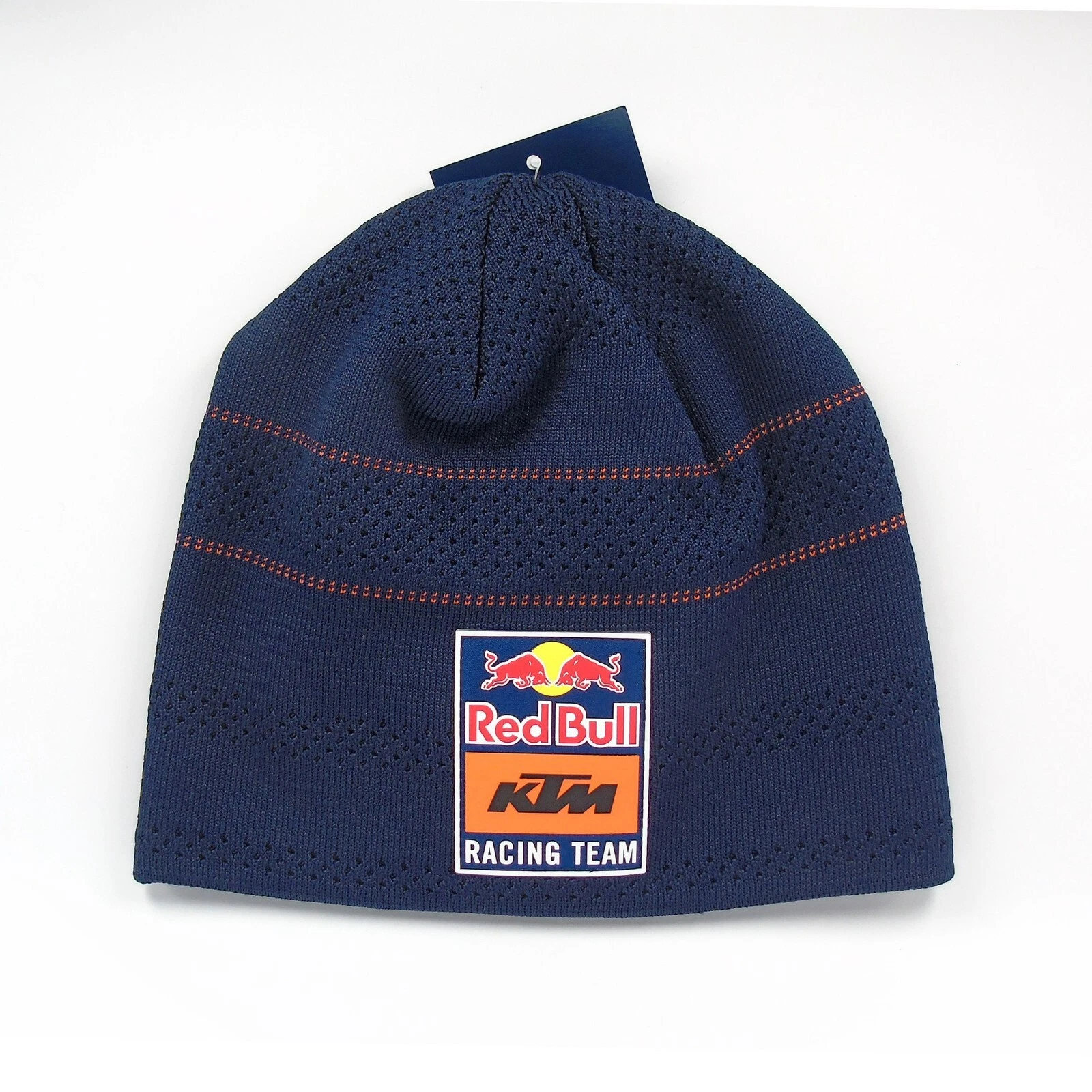 Red Bull KTM Motorcycles Racing Team Silicone Patch Logo Winter Knit Beanie Hat