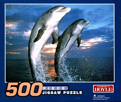 JUMPING DOLPHINS JIGSAW 500 PIECE PUZZLE 14X19  USA HOYLE GUARANTEE QUALITY NEW
