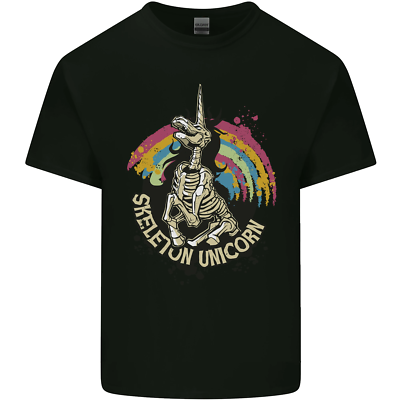 T-Shirt Heavy Metal Rock Per Bambini Con Teschio Di Unicorno
