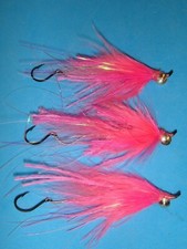 FLY FISHING FLIES - Pink GUIDE INTRUDER Steelhead Streamers, "size #4" (3 pcs) 