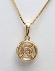 14K Yellow Gold 1/4ctw Natural Diamond Cluster Halo Necklace with Cert — photo 7