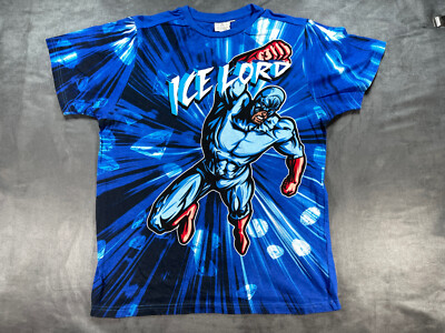 Blue Medium Jeanius Ice Lord Action Super Hero Shirt Akademiks
