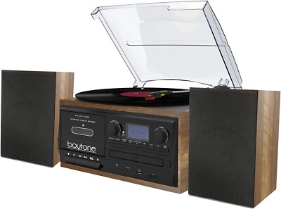 Boytone Bluetooth Record Player Turntable, CD Player, Vinyl, CD,  MP3 Player USB