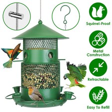 Wild Bird Feeder Squirrel-Proof Chew-Proof Metal Bird Seed Feeder Outdoor Hangin