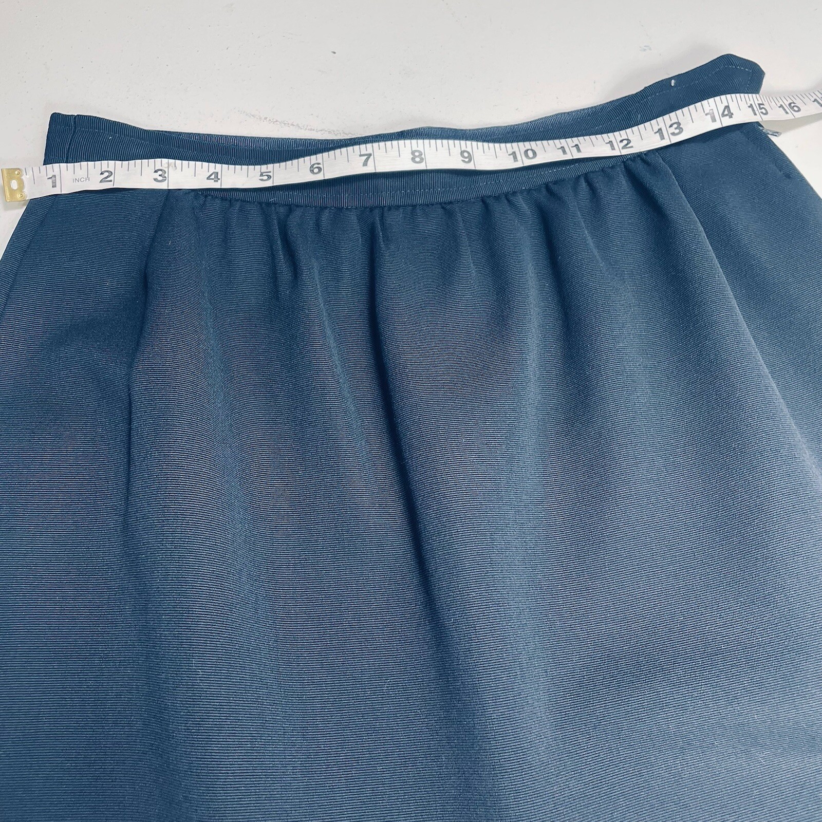 Gonna donna vintage Saint Laurent Rive Gauche foderata blu navy a matita 42