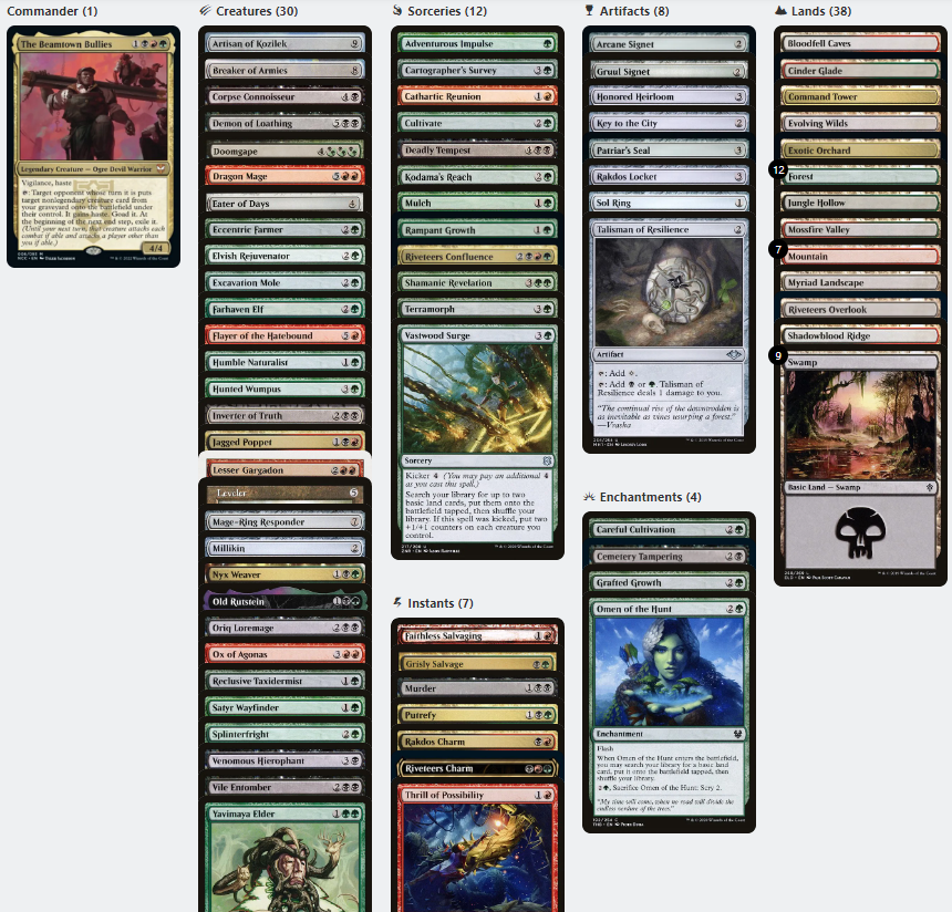 mtg beamtown bullies commander deck The Beamtown Bullies