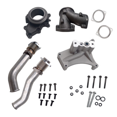 Non EBPV Turbo Pedestal Exhaust Housing Up Pipes For 99.5-03 Ford 7.3L Diesel