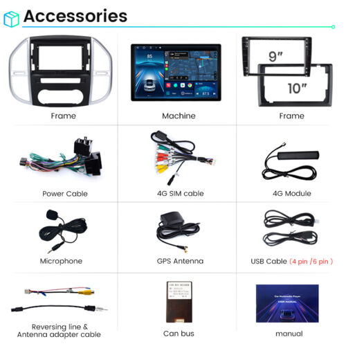 13.1" Android 13 Autoradio GPS SAT NAV DAB Carplay Für Mercedes Benz Vito 3 W447 - Bild 14 von 15