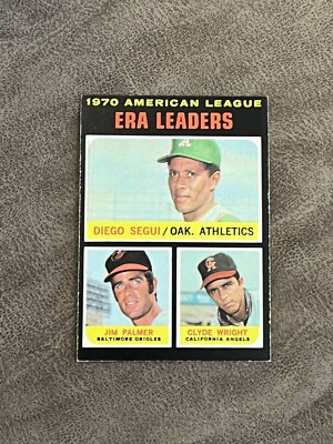 1971 Topps 1970 AL ERA Leaders Jim Palmer HOF #67 NM Diego Segui Clyde Wright