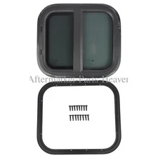 RV Window 14" W x 16" H Tinted Sliding RV Window with Net Screen and Trim Ring