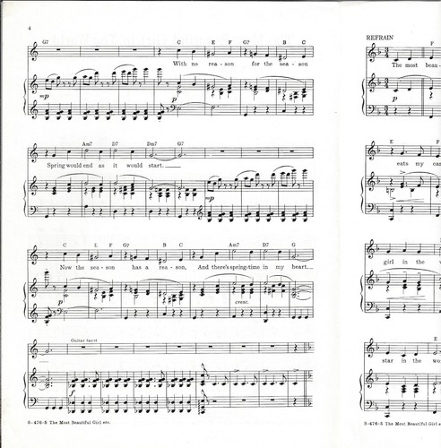 RODGERS & HART Sheet Music THE MOST BEAUTIFUL GIRL IN THE WORLD from JUMBO 1935 - Picture 3 of 6