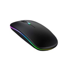 LED Wireless Mouse Matte Black Slim Rechargeable Wireless Silent Mouse 2.4G P...