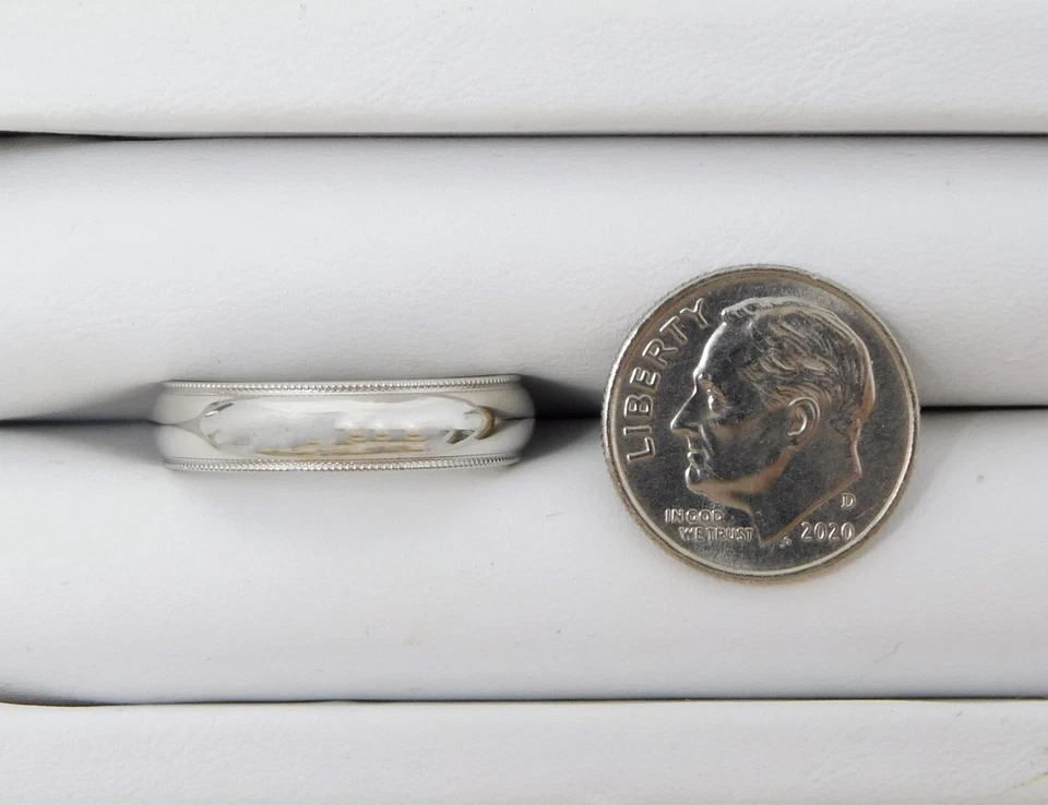 Платиновое обручальное кольцо с молозивом 5 мм размер 7 1/2 B0460 - Изображение 3 из 4