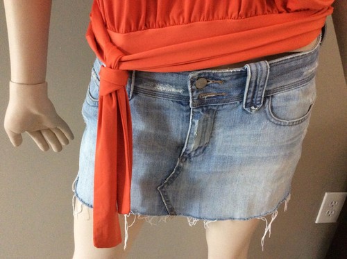 Arden B. Zest Orange Beaded Neckline Halter Top Size S - Picture 4 of 6