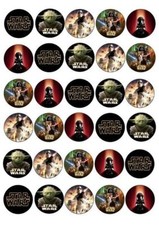 STAR WARS MIXED IMAGES EDIBLE CUPCAKE TOPPERS CAKE DECORATIONS 172