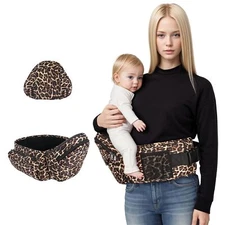 Baby Hip Seat Carrier for Newborn up to 45 lbs with Adjustable Waistband Leopard