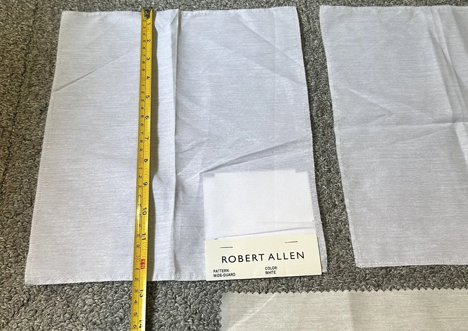 Robert Allen 3 Fabric Samples Approx 10” x 12” White 8.5” x 11.75” Ivory Crafts - Image 4 of 4