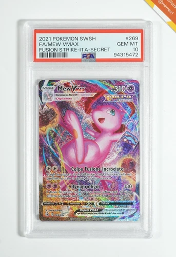 Pokemon PSA 10 Mew Vmax #269 Full Art Fusion Strike 2021 Italian