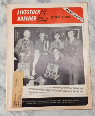 Vtg Livestock Breeder Journal MID-MONTH EDITION October 15, 69~Livestock Farming
