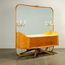 Sideboard Vintage con Specchio e Lampade Italia Design Anni 60