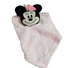 Disney Baby Minnie Mouse Lovey Security Blanket Plush Cudlie Pink