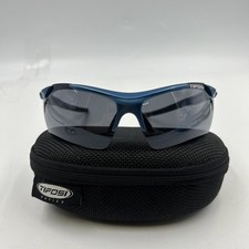 Authentic Tifosi Sunglasses Blue Frames Gray Lenses Original Hard Case Includedk