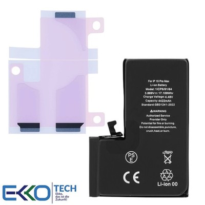 Akku für Apple iPhone 15 Pro Max 4422mAh Batterie Accu Battery 0 Ladezyklen Tape