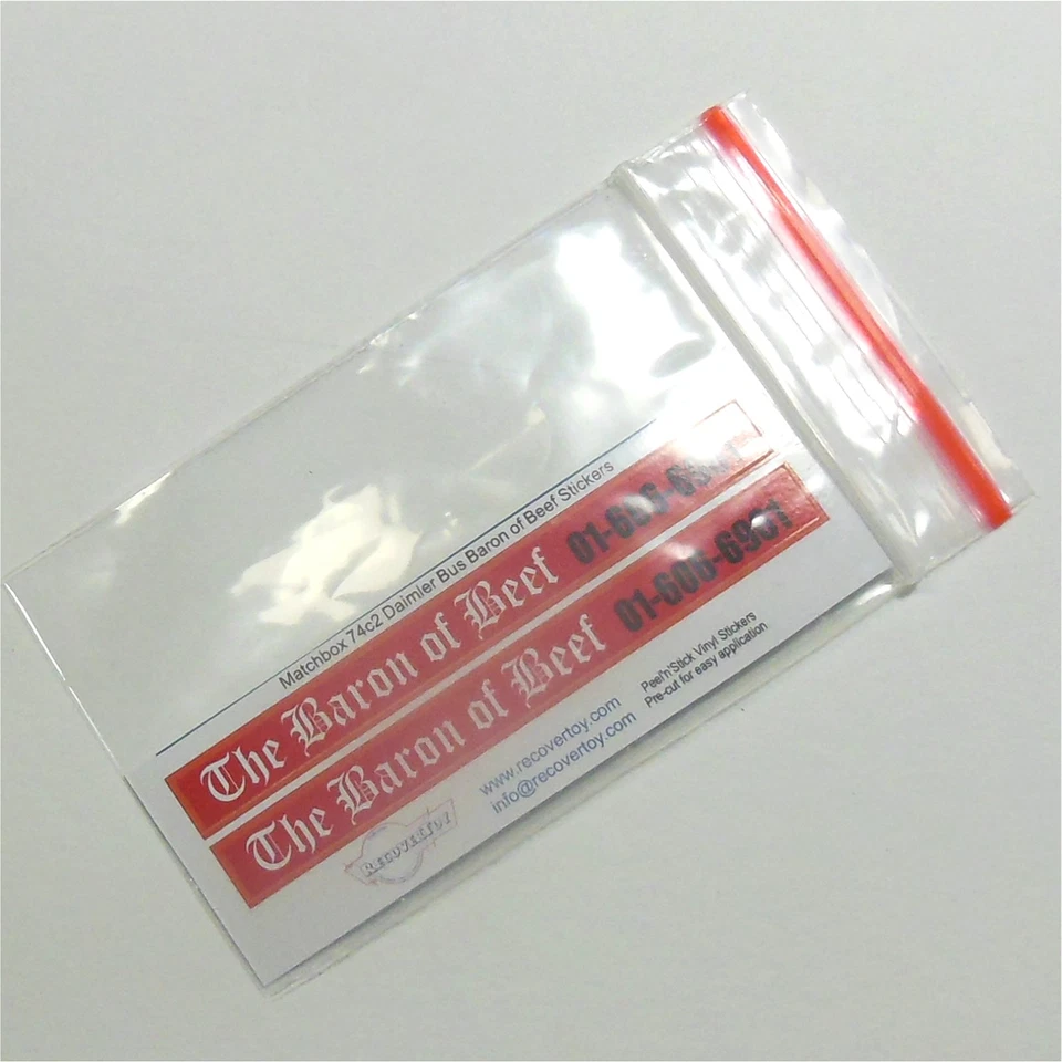 Matchbox Lesney 74c2 Daimler Bus Baron of Beef Sticker Set - Image 3 of 3