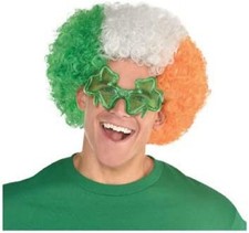 Irish Flag Afro Wig St. Patrick's Day Fancy Dress Up Halloween Costume Accessory