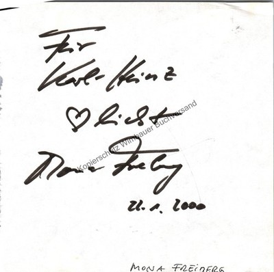 Original Autogramm Mona Freiberg /// Autograph signiert signed signee Fre 338908