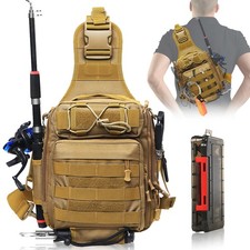 Fishing Backpack with Tackle Boxes, Fishing Tackle Bag with Rod Holder for Ou...