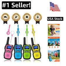 Kids Walkie Talkies 4 Pack - Durable, Colorful  Ideal for Family Gifts 