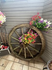 Deko-Wagenrad aus Holz, Natur Belassen, Höhe