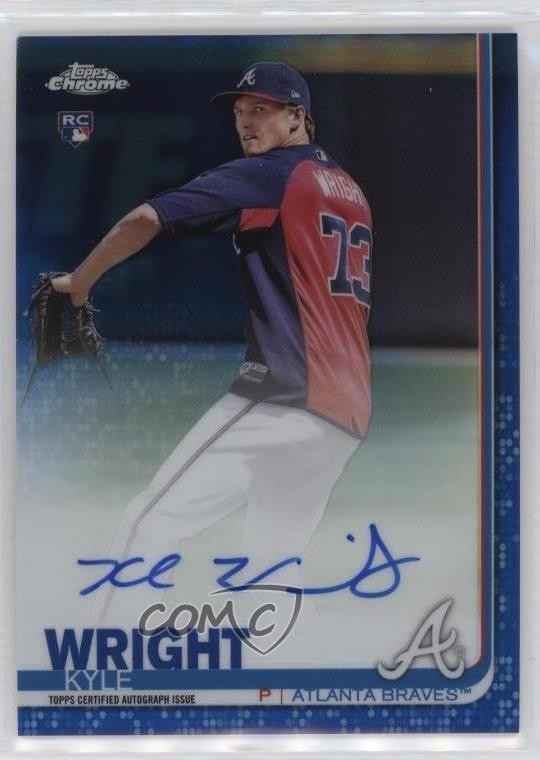 2019 Topps Chrome Rookie Blue Refractor 110/150 Kyle Wright #RA-KW Auto RC 13iq