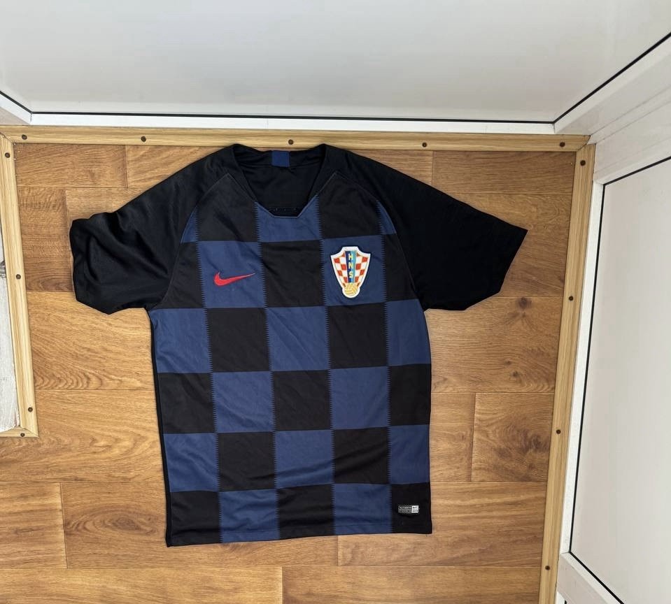 Croatia Soccer Jersey Mens Black Blue Nike Dri Fit World Cup 2018