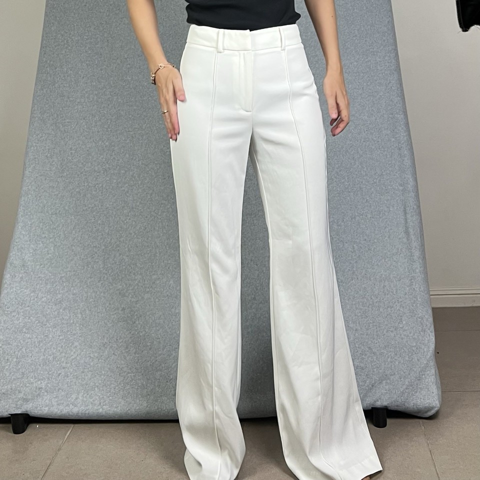 Sheike Trouser Pants Womens 6 White High Waisted Flared Flares Office Business
