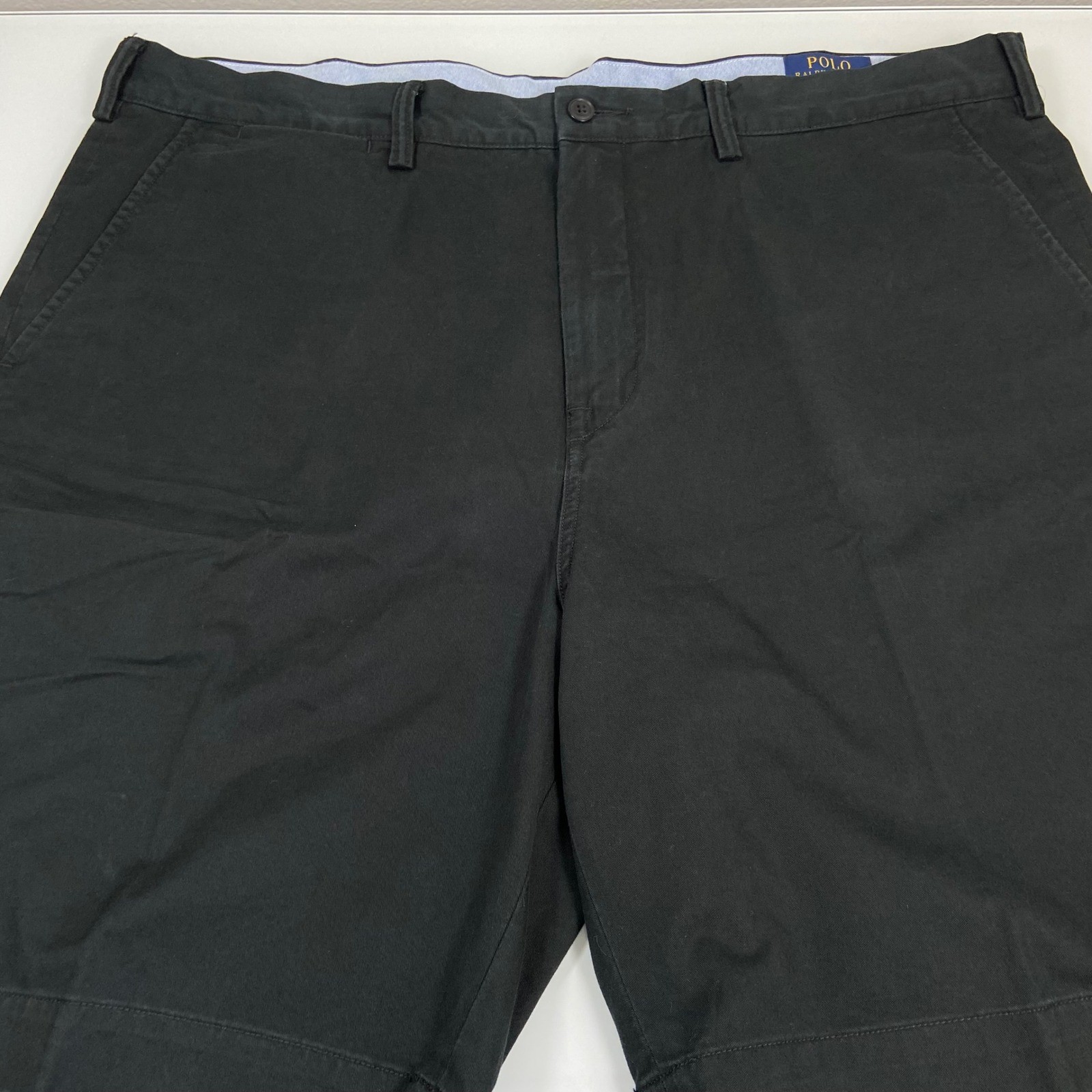 Polo Ralph Lauren Mens 40 Black Chino Shorts Pony Stretch Classic Fit 9in inseam