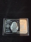 1 TROY OZ .999 FINE SILVER BENJAMIN FRANKLIN $100 BILL BAR
