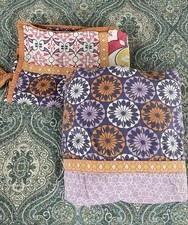 Bohemian Patchwork Duvet/ Pillow Sham Medallion Floral Girls Room Twin