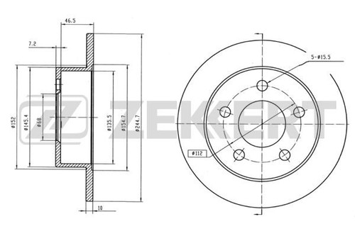 2x BRAKE DISC BS-5964 FOR AUDI A6C5 ATQ/ACK/AMX/APR/ALG/AQD/ATX 2.8L APS 2.4L - Picture 3 of 7