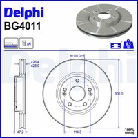 2X Delphi Bremsscheibe BG4011 FüR Hyundai KIA Tucson Sportage Optima CW LM EL SL