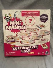 NEW Jeu 5 Surprise Mini Brands Supermarket Race Game Family Fun Spinmaster 8+
