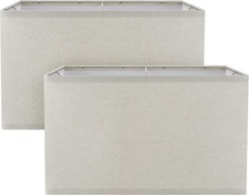 Aspen Creative 38751-2 Rectangle Collapsible Spider Lamp Shade Oatmeal 2 SET